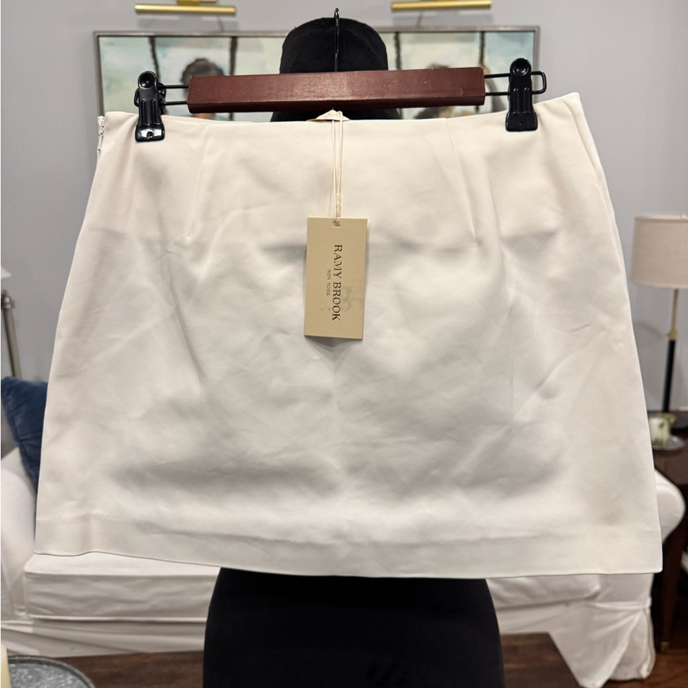 Ramy Brook Ivory Belted Jones Mini Skirt. Size 4. NWT - Picture 4 of 5